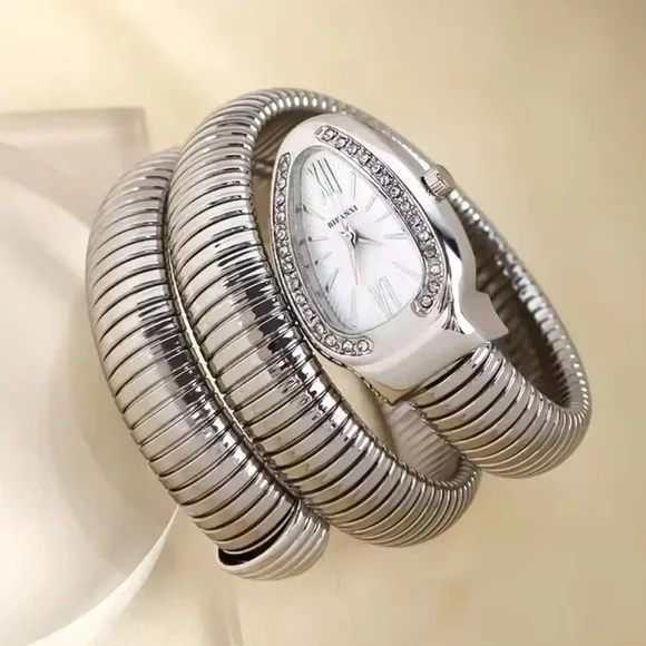 Serpenti Silver Elegant&Timeless Wrap Watch, BESTSELLER Bulgari Watches | Stephen Silver Fine Jewelry - model  main image 4